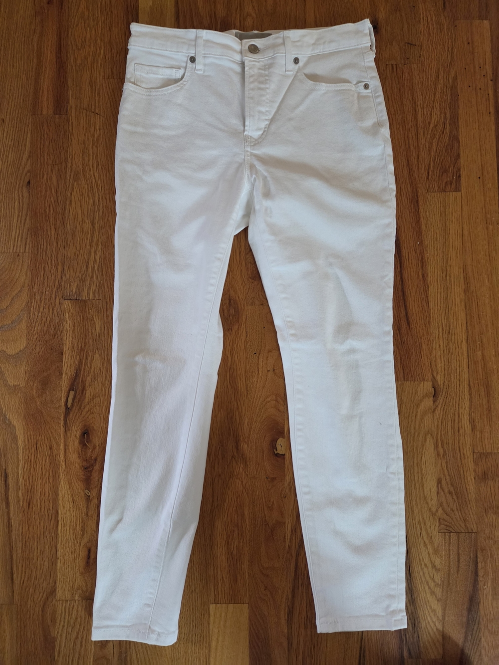 Everlane Midrise White Skinny Jeans